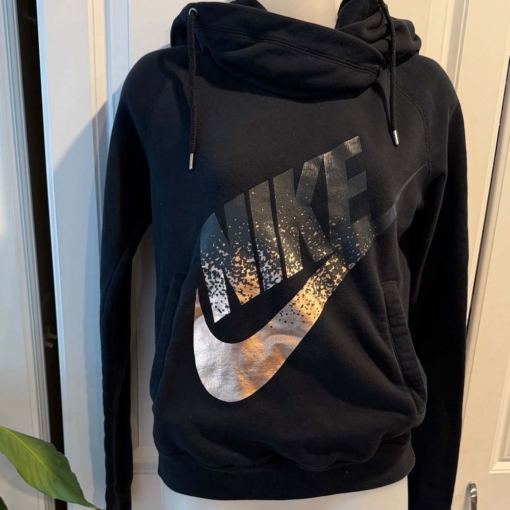 Nike Rally Funnel Neck Black with Rose Gold Logo XS